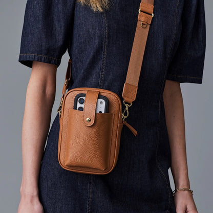 Dillon Bag - Saddle Brown/Gold