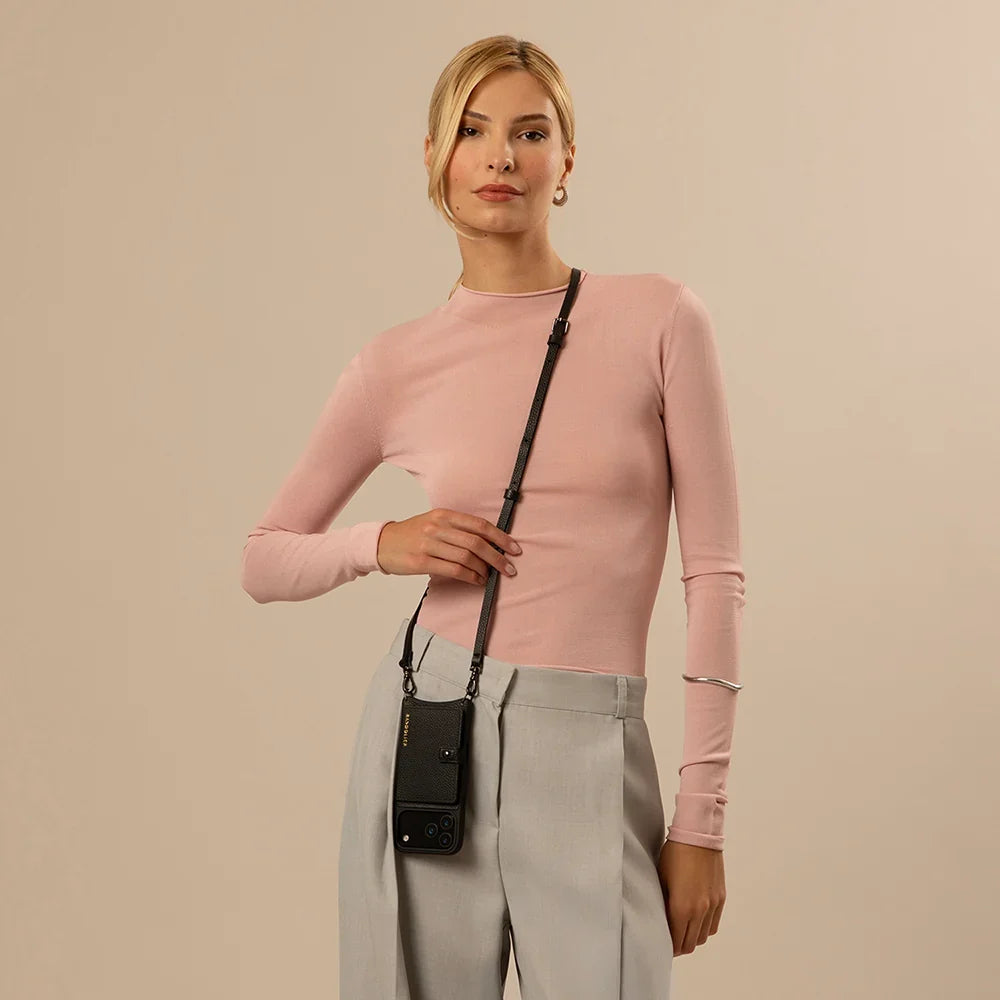 Mila MagSafe Charging Crossbody Bandolier - Black/Pewter