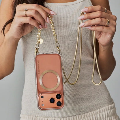 Palmer Magnet Duet Crossbody Phone Case  - Clear/Gold