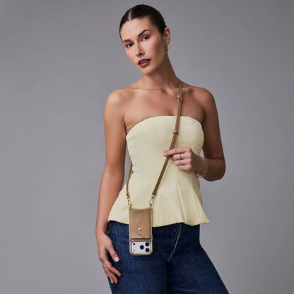 Donna Pouch Set - Tan/Chrome Gold