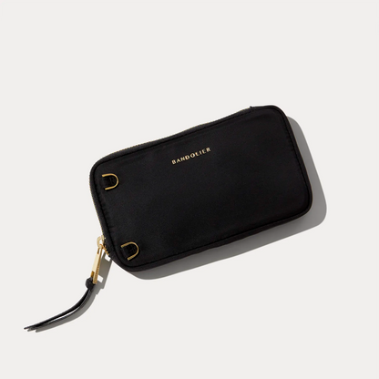 Nylon Expanded Zip Pouch - Black/Gold