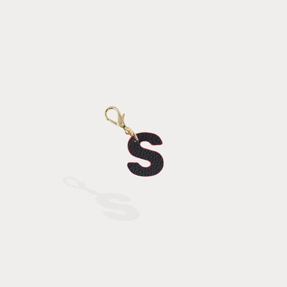 Dye Cut Initial Charm - Black/Classic Red/Gold
