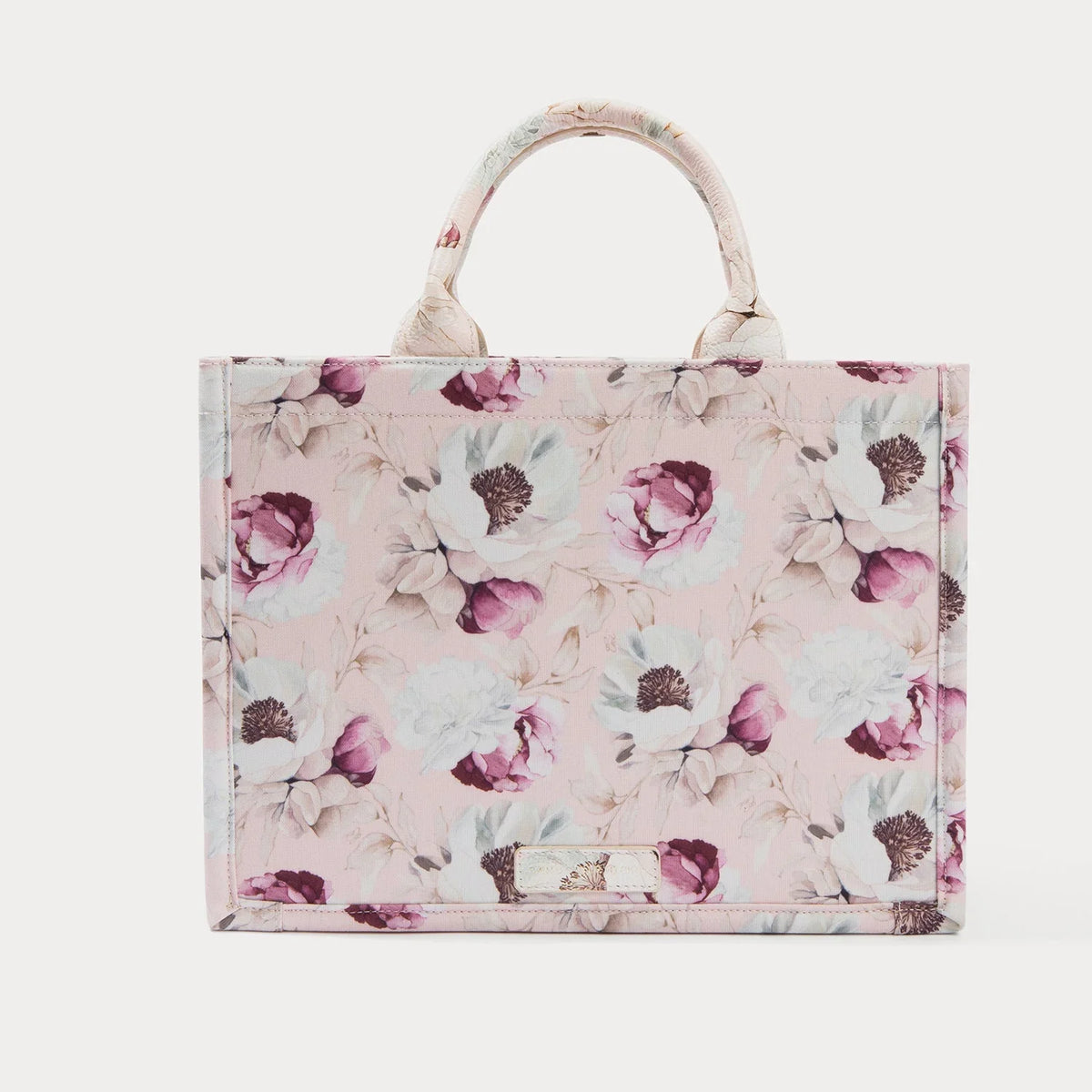 Book Tote - Ceci Pink Floral/Gold
