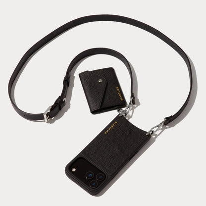 Remi Magnet Wallet Crossbody Phone Case - Black/Silver