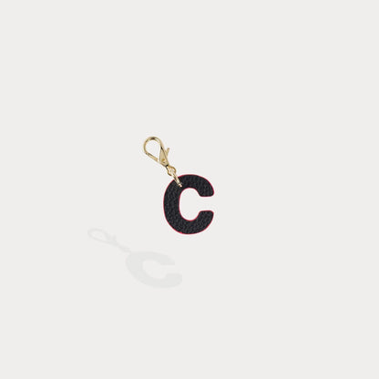 Dye Cut Initial Charm - Black/Classic Red/Gold