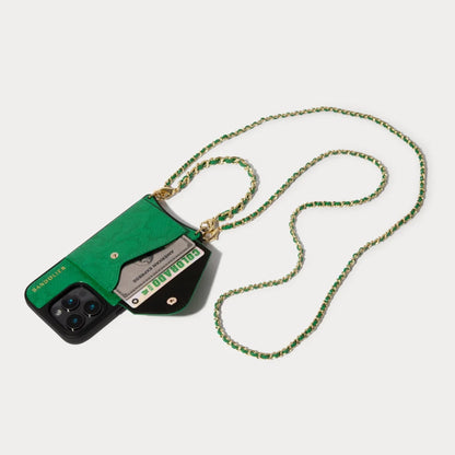 Lily Crossbody iPhone Case Set - Green Snake/Gold