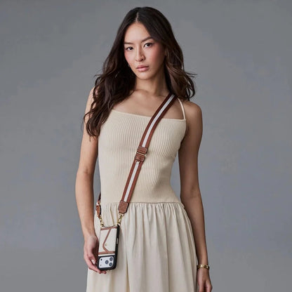Brooke Canvas Pouch Set - Cream Sienna/Gold