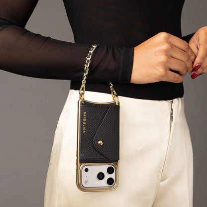 Lily Chrome Side Slot Leather Crossbody Bandolier Set