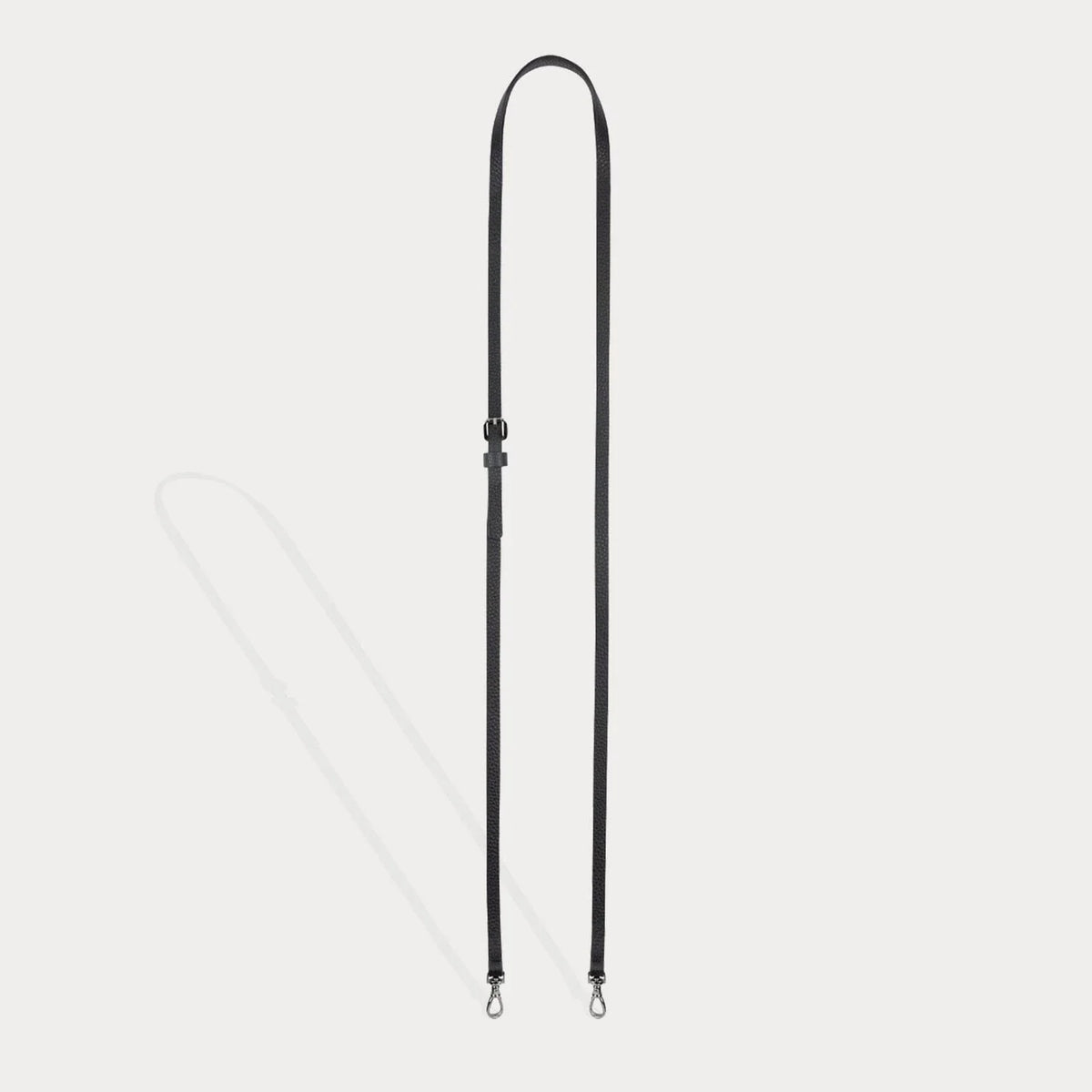 Emma Pebble Leather Adjustable Strap - Black/Pewter
