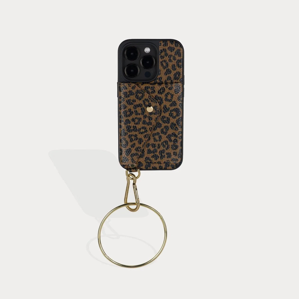 Gigi O-ring Wristlet - Dark Leopard/Gold