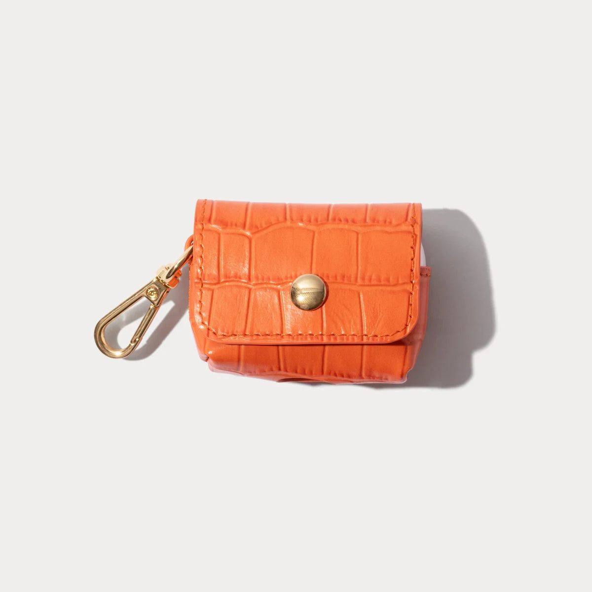 Avery AirPods Clip-On Pouch  - Orange Croc/Gold