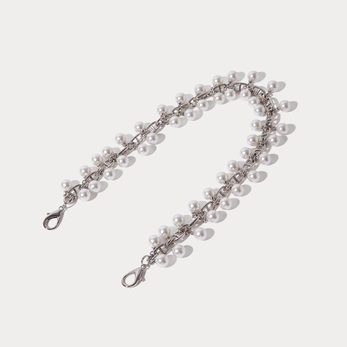 Emelia Wristlet Strap - Pearl Silver/Silver