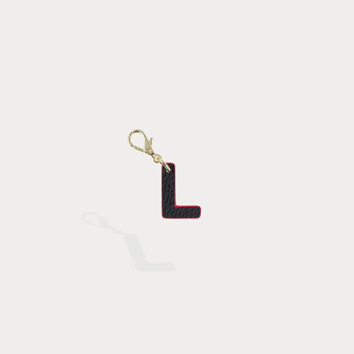 Dye Cut Initial Charm - Black/Classic Red/Gold