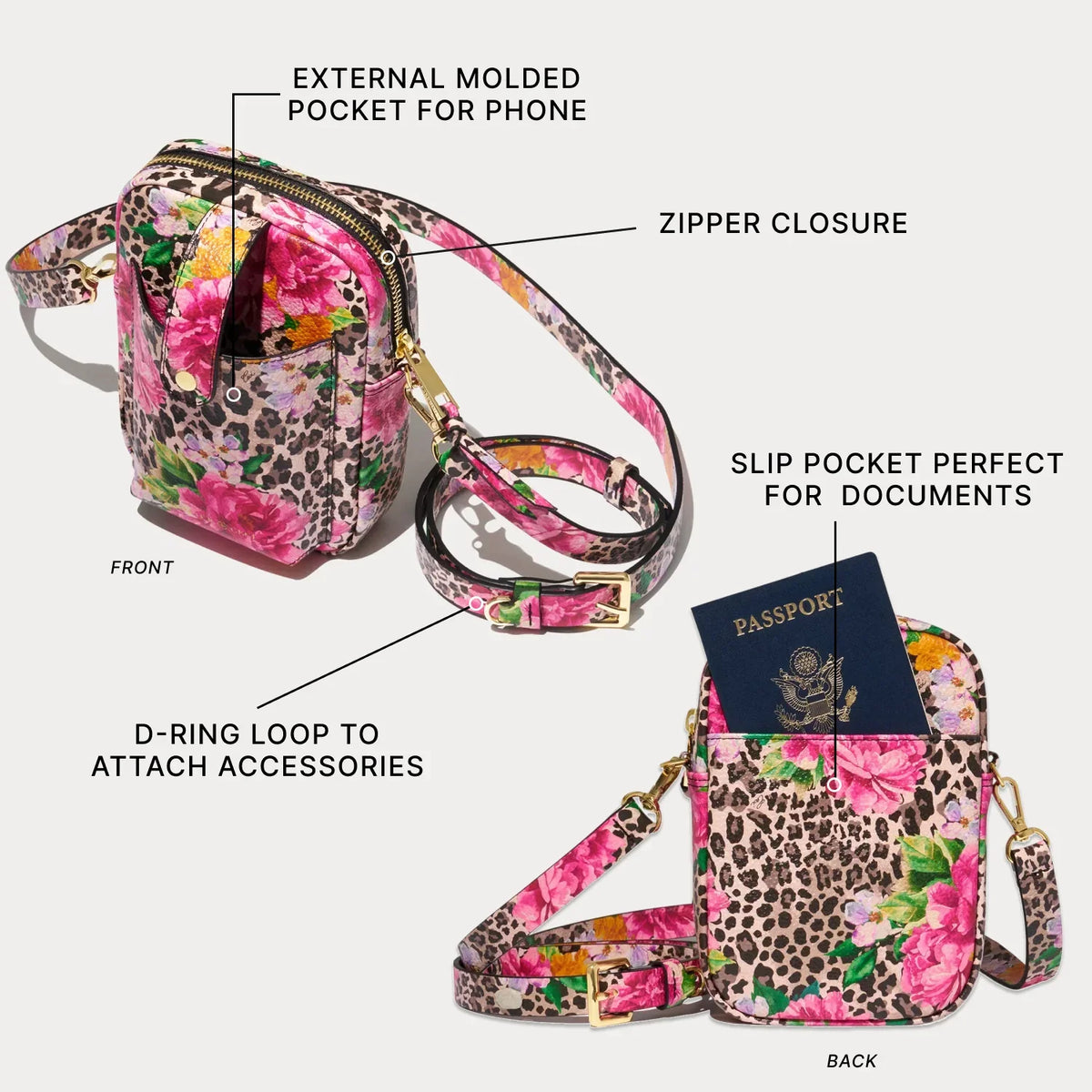 Dillon Bag - Ceci Cheetah/Gold