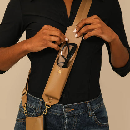 Maya with Lana Glasses Strap - Tan/Gold